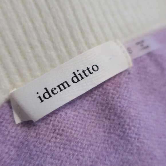 Idem Ditto Sweater Pencil Skirt Purple White Contrast Faux Pockets Women's Small - Picture 3 of 4